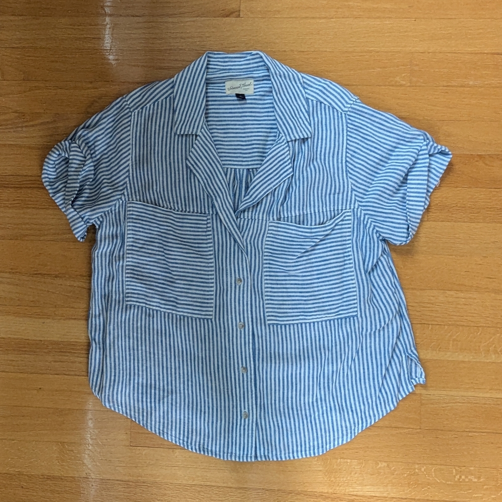 Universal Thread Striped Button-Up Shirt